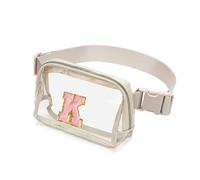 Sac banane transparent approuvé par les stades pour femmes et filles, sac banane transparent pour concerts, sports, voyages, randonnée, course à pied, beige, K