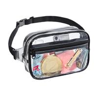 Sac banane transparent pour homme et femme, sac banane stade Appd avec sangle réglable, sac banane pour festival, jeux, voyage et concerts, Noir