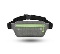 Sac banane ultra fin pour téléphone portable, sac de sport, course à pied, étanche, avec porte-monnaie, porte-cartes, sac de ceinture, gris, 2 pièces