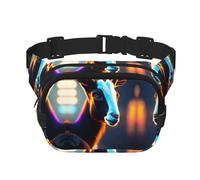 Sac banane ultra réaliste en forme de chèvre Cyberpunk carré double couche pour activités de plein air telles que le sport, les voyages, la randonnée, le cyclisme, Noir , Taille unique