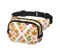 Sac banane unisexe à deux poches mains libres pour les déplacements, le cyclisme, le shopping - Sac de jour léger pour homme et femme, Automne/Feuilles d'érable B, Impressions de mode