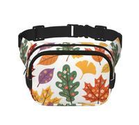 Sac banane unisexe à deux poches mains libres pour les déplacements, le cyclisme, le shopping - Sac de jour léger pour homme et femme, Automne/Feuilles d'érable F, Impressions de mode