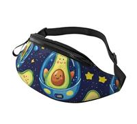 Sac banane unisexe à motif d'avocat mignon avec motif avocat - Sac banane tendance imprimé avocat - Sac à bandoulière pour cyclistes - Accès facile pour clés, cartes et gels énergétiques - 14 x 35 cm
