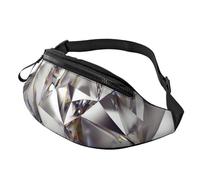 Sac banane unisexe à paillettes avec motif abstrait diamant pour lunettes de soleil, clés, banques d'alimentation, téléphones