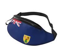 Sac banane unisexe avec drapeau des îles Turques et Caïques - Accessoire de voyage pour lunettes de soleil, portefeuilles, passeports, clés
