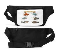 Sac banane unisexe avec guide illustré des créatures aquatiques imaginaires - Noir