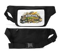 Sac banane unisexe avec illustration de symbole de réussite et de puissance, noir