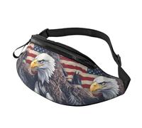 Sac banane unisexe avec imprimé aigle américain, réglable, léger, accessoire de voyage, sac à main, équipement d'extérieur