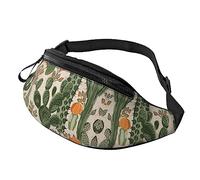 Sac banane unisexe avec imprimé cactus vert pour lunettes de soleil, portefeuilles, passeports, clés