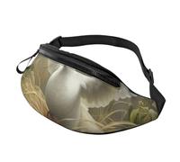 Sac banane unisexe avec imprimé herbe et colombe pour festivals, voyage, course à pied