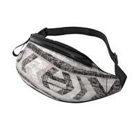 Sac banane unisexe avec imprimé tribal gris pour lunettes de soleil, portefeuille, passeport, clé