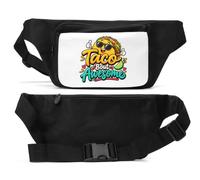 Sac banane unisexe avec inscription « Fun Cartoon Taco Showing Thumbs Up » - Noir