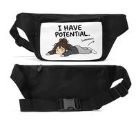 Sac banane unisexe avec inscription « Tired Person Lying on the Ground Exhausted » Noir