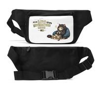 Sac banane unisexe avec motif chat mignon en mode interaction faible Noir