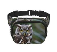Sac banane unisexe avec motif hibou sauvage et oiseaux