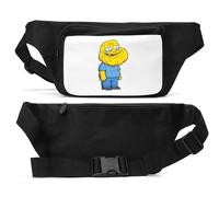 Sac banane unisexe avec personnage de dessin animé triste qui pleure, noir