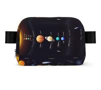Sac banane unisexe avec sangle réglable et sangle réglable Motif système solaire Jupiter Saturne