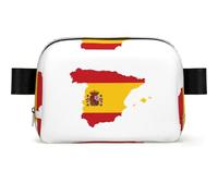 Sac banane unisexe avec sangle réglable pour la randonnée et les voyages Motif drapeau espagnol