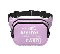 Sac banane unisexe carré double couche avec imprimé « I'M A Realtor Ask Me », noir, One Size