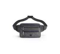 Sac banane - Unisexe - Grande capacité - 7 poches zippées - Bandoulière réglable - Tissu Oxford gris