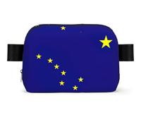 Sac banane unisexe imprimé drapeau de l'État de l'Alaska Sac banane avec sangle réglable pour randonnée et voyage