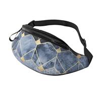 Sac banane unisexe léger et réglable avec imprimé hexagones et diamants bleus