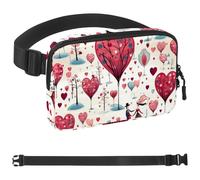 Sac banane unisexe Love Tree-327 de Saint Valentin : sacs banane tendance, sacs à bandoulière sport minces à la mode pour jogging, randonnée, randonneur, femme, homme, multicolore, 4 x 23 x 15 cm,