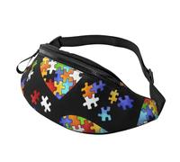 Sac banane unisexe pour la sensibilisation à l'autisme - Accessoire de voyage pour lunettes de soleil, portefeuilles, passeports, clés