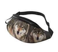 Sac banane unisexe réglable pour sports de plein air et sports de plein air - Unisexe - Pour randonnée, course à pied, cyclisme, Lot de loups _ 75800150, Taille unique