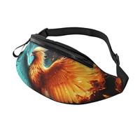 Sac banane unisexe réglable pour sports de plein air et sports de plein air - Unisexe - Pour randonnée, course à pied, cyclisme, Feu et eau phénix, Taille unique