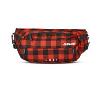 USWE Ceinture de hanche réglable, sac banane, léger, sans rebond, poches de rangement zippées pour VTT, enduro, randonnée, compatible avec la poche d'hydratation (non incluse), Flanelle rouge, 6L US