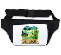 Sac banane vintage avec affiche du Canada Lake Louise Banff National Park Blanc