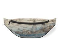 Sac banane vintage avec carte nautique pour homme, femme, enfant, fille, garçon, sac banane pour sport, randonnée, course à pied, couleur, M, Organiseur de sac