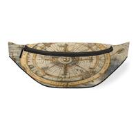 Sac banane vintage avec carte nautique pour homme, femme, enfant, fille, garçon, sac banane pour sport, randonnée, course à pied, couleur, M, Organiseur de sac