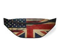 Sac banane vintage avec drapeau de l'Amérique du Royaume-Uni pour hommes, femmes, enfants, filles, garçons, sac banane pour sport, randonnée, course à pied, couleur, M, Organiseur de sac