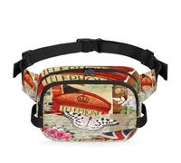 Sac banane vintage avec drapeau du Royaume-Uni sur le thème de Londres pour femmes, hommes, filles, garçons, enfants, sac banane pour course à pied, sport, randonnée, sac banane, couleur, XL,