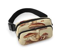 Sac banane vintage avec imprimé champignons comestibles - Sac banane léger pour voyage, sport, randonnée, course à pied, champignons comestibles vintage, 20 x 13 cm, Champignons comestibles vintage,