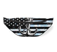 Sac banane vintage avec motif ancre et drapeau américain pour homme, femme, enfant, fille, garçon, sac banane pour sport, randonnée, course à pied, couleur, M, Organiseur de sac