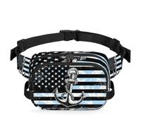 Sac banane vintage avec motif ancre et drapeau des États-Unis pour femmes, hommes, filles, garçons, enfants, pour la course à pied, le sport, la randonnée, couleur, XL, Organiseur de sac