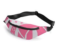 Sac banane vintage berger australien, sac banane de sport pour adultes et enfants pour homme et femme, Ruban de sensibilisation rose drapeau américain, Taille unique, Sacs banane
