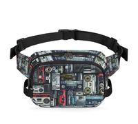 Sac banane vintage Boombox multifonction pour voyage, sport, course à pied, sac banane imprimé radio pour femmes, hommes, filles, garçons, couleur, XL, Organiseur de sac