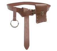 Sac Banane Vintage Ceinture Rétro en Cuir Pochette Ventrale Portable Sacoche de Ceinture Accessoires de Taille Punk avec Porte-Clés pour Sport Randonnée Outdoor