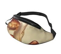 Sac banane vintage en forme de champignons comestibles pour homme et femme Sac banane étanche pour le sport