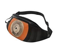 Sac banane vintage en forme de disque vinyle pour homme et femme - Sac banane imperméable pour le sport en plein air