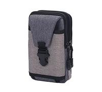Sac banane vintage en toile pour homme, pochette pour téléphone, ceinture de sport, ceinture de hanche, boucle de crochet, holster pour sac à main, gris