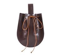 Sac banane vintage médiéval en cuir avec relief, marron