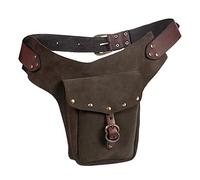 Sac banane vintage médiéval en cuir Petit sac à main en cuir pour le sport, l'équitation, les hanches, grande taille, café, Taille unique