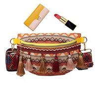 Sac banane vintage style folklorique, sac à bandoulière style bohème, léger et durable, sac à bandoulière coloré pour femme, sac banane multicolore, poitrine pour femme