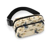 Sac banane vintage western imprimé cowboy pour femme, sac banane tendance