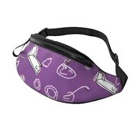 Sac banane violet imprimé infirmière avec trou pour écouteurs pour homme et femme - Sac banane de sport réglable pour l'extérieur, l'entraînement, la randonnée, Noir , Taille unique, Sac à dos de